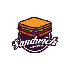 Sandwich logo template, Suitable for restaurant and cafe logo