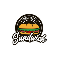 Sandwich logo template, Suitable for restaurant and cafe logo