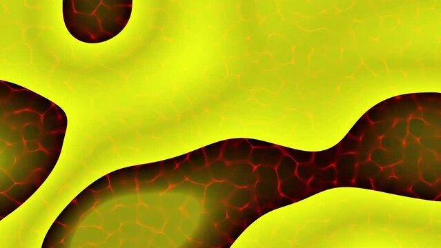 Yellow posterize color in over red cell pattern animation background. 4k resolution 2D backdrop