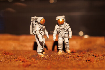 Astronauts Explorers of the Planet Mars: scaled down Models