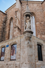 Detail of a Statue along the Side Wall of the San Agustin Church in Valencia, Spain