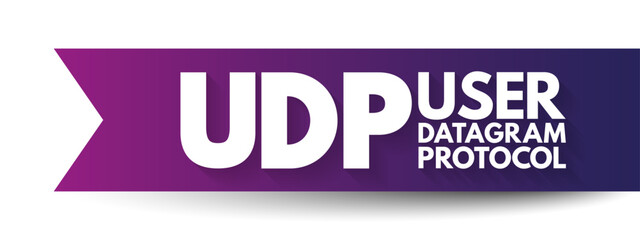 UDP - User Datagram Protocol is one of the core members of the Internet protocol suite, acronym text concept background
