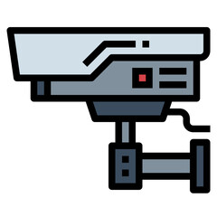 security camera filled outline icon style
