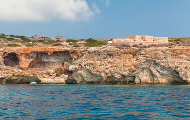 Fototapeta na wymiar Malta coastal landscape with St Marys Battery