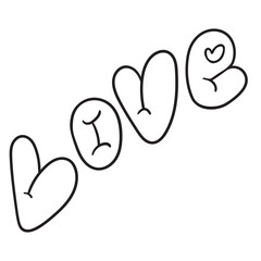 design element in doodle style for decoration.Vector flat illustration. Postcard for Valentine's day. linear design. original design for gifts