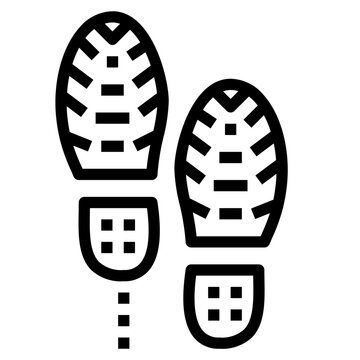 footprint line icon style