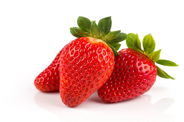 Red ripe strawberry fruits
