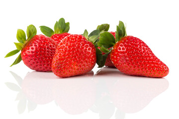 Red ripe strawberry fruits