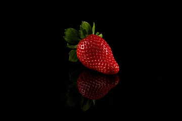 Red ripe strawberry fruits
