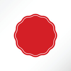 Fototapeta premium Minimalist emblem in red color.