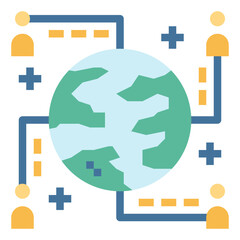 networking flat icon style