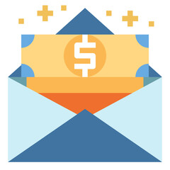 salary flat icon style
