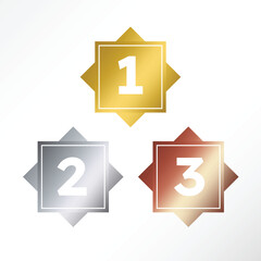 Minimalist winner podium in vector. First, second, and third winner.