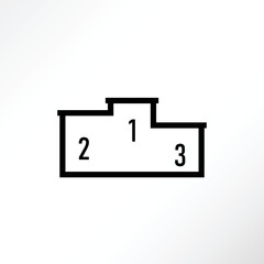 Minimalist winner podium in vector. First, second, and third winner.