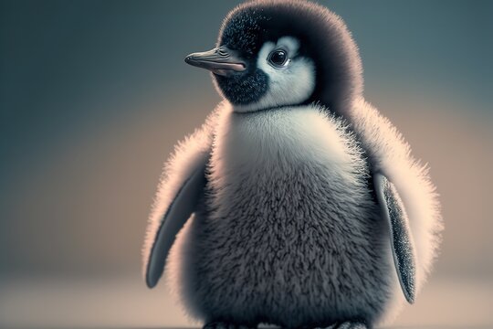 Cute baby penguin . Flat representation of a penguin