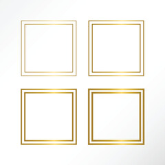 Minimalist gold frame in vector.