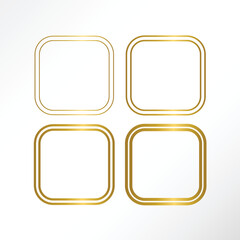 Minimalist gold frame in vector.