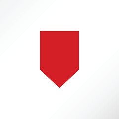 Emblem icon in red color. Vector illustration.
