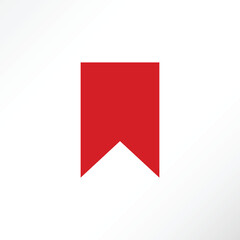 Emblem icon in red color. Vector illustration.