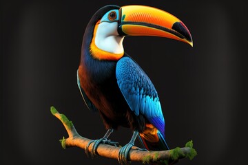 Tropical Bright Toucan Bird