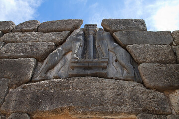 Dettaglio della Porta dei Leoni, Micene, Grecia
