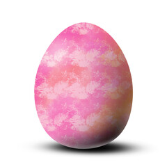 Pink decorated Easter egg. Easter egg illustration isolated on transparent background. PNG Design element for Easter holiday decoration.