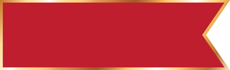vector illustration of long red colored ribbon banner with gold frame