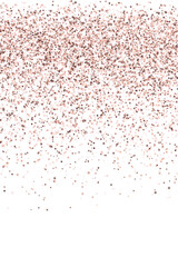 Decorative pink confetti dust scatter texture. Triangle square circle star particles background. Holiday decor. Blink crumb elements powder confetti. Birthday decoration spark splatter