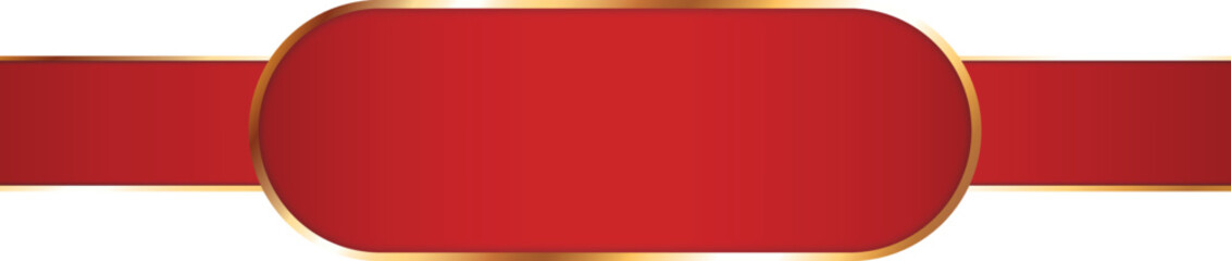 vector illustration of long red colored ribbon banner with gold frame