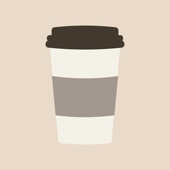 Delicious coffee paper cup icon. Drink vector illustration design 