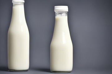 Illustration of a bottle of milk, animal protein source, generative ai