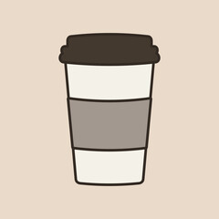 Delicious coffee paper cup icon. Drink vector illustration design 