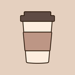 Delicious coffee paper cup icon. Drink vector illustration design 