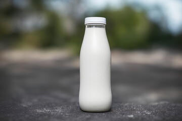 Illustration of a bottle of milk, animal protein source, generative ai