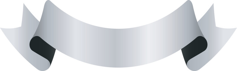 vector design element - silver colored ribbon banner label