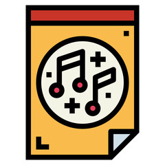 music file filled outline icon style
