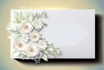 Wedding background with billboard and Flower ornament. Generative AI