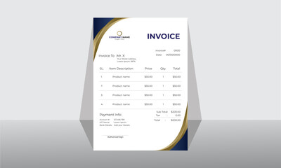 Business invoice form template design, luxury Invoicing quotes design, trendy payment agreement design layout, Tax form layout, bill graphic design, payment receipt page vector, money reciept template