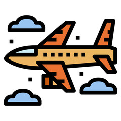 Fototapeta na wymiar airplane filled outline icon style