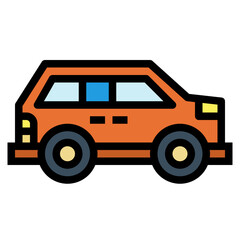 car filled outline icon style