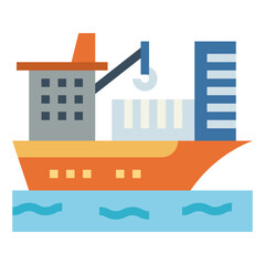 Obraz premium cargo flat icon style