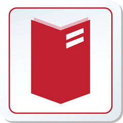 Book icon on white square background. Vector illustration. Eps 10.