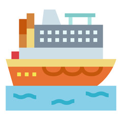 Obraz premium ferry flat icon style