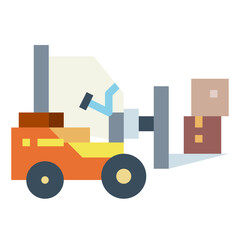 forklift flat icon style