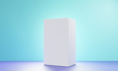 White Realistic Square Box Mockup, Blank Cardboard Shoe box, 3d Render ready for your design Stock Illustration