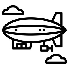 zeppelin line icon style © smalllike