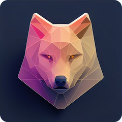 Fototapeta na wymiar wolf lowpoly abstract app icon Generative AI Content by Midjourney