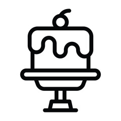 cake line icon illustration vector graphic