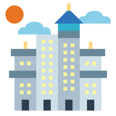 Naklejka premium buildings flat icon style