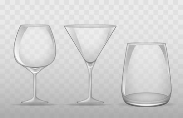 wine glass realistic isolated on white